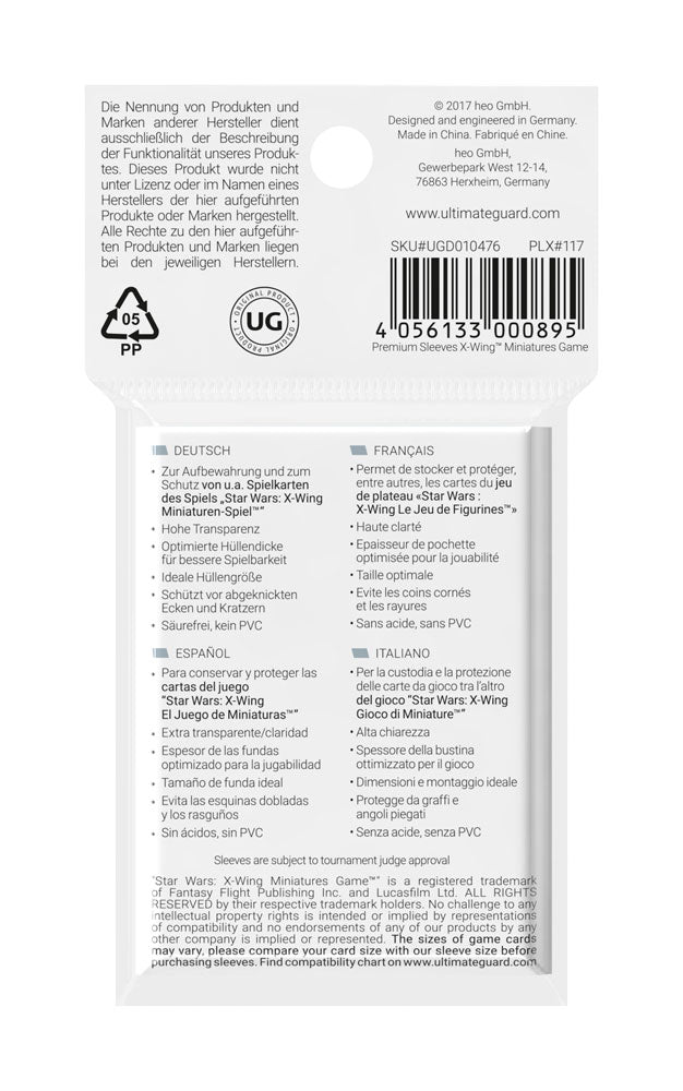 Ultimate Guard Ultimate Guard Board Game Sleeves (50) - X-Wing Miniatures Game