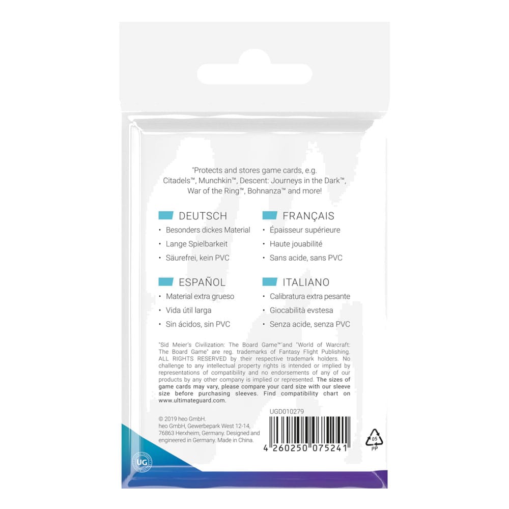 Ultimate Guard Ultimate Guard Board Game Sleeves (60) - Standard American