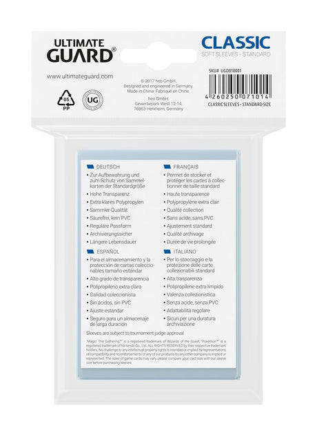 Ultimate Guard Ultimate Guard Classic Sleeves Standard Size (100)