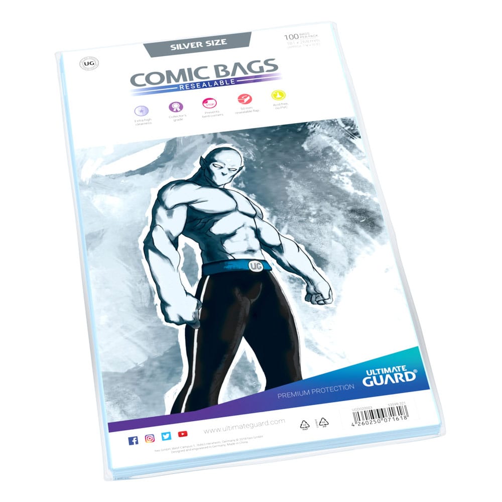 Ultimate Guard Ultimate Guard Comic Bags Resealable (100) - Silver Size