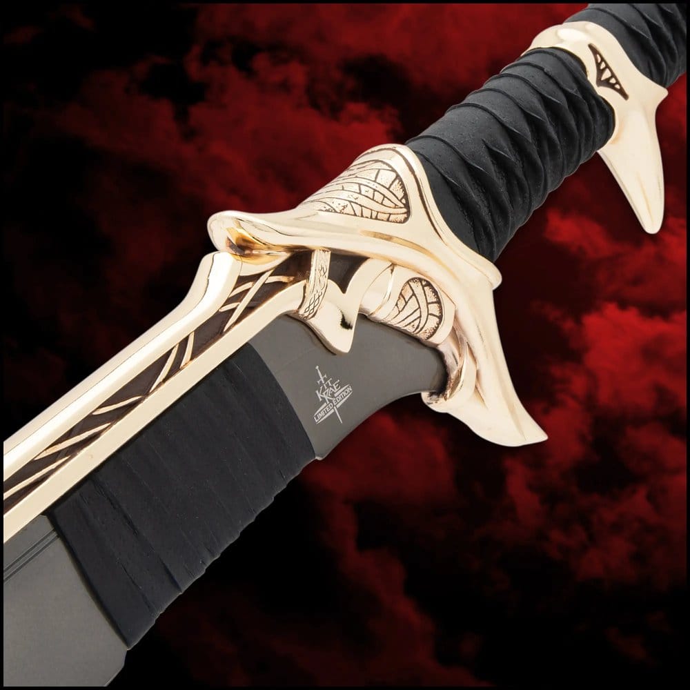United Cutlery Swords of the Ancients Kit Rae Savathos-Mithrodin Kriegsschwert Gold Version Replik