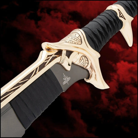 United Cutlery Swords of the Ancients Kit Rae Savathos-Mithrodin Kriegsschwert Gold Version Replik