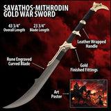 United Cutlery Swords of the Ancients Kit Rae Savathos-Mithrodin Kriegsschwert Gold Version Replik