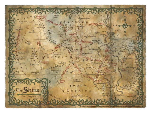 Weta Workshop Der Hobbit Map of the Shire Kunstdruck
