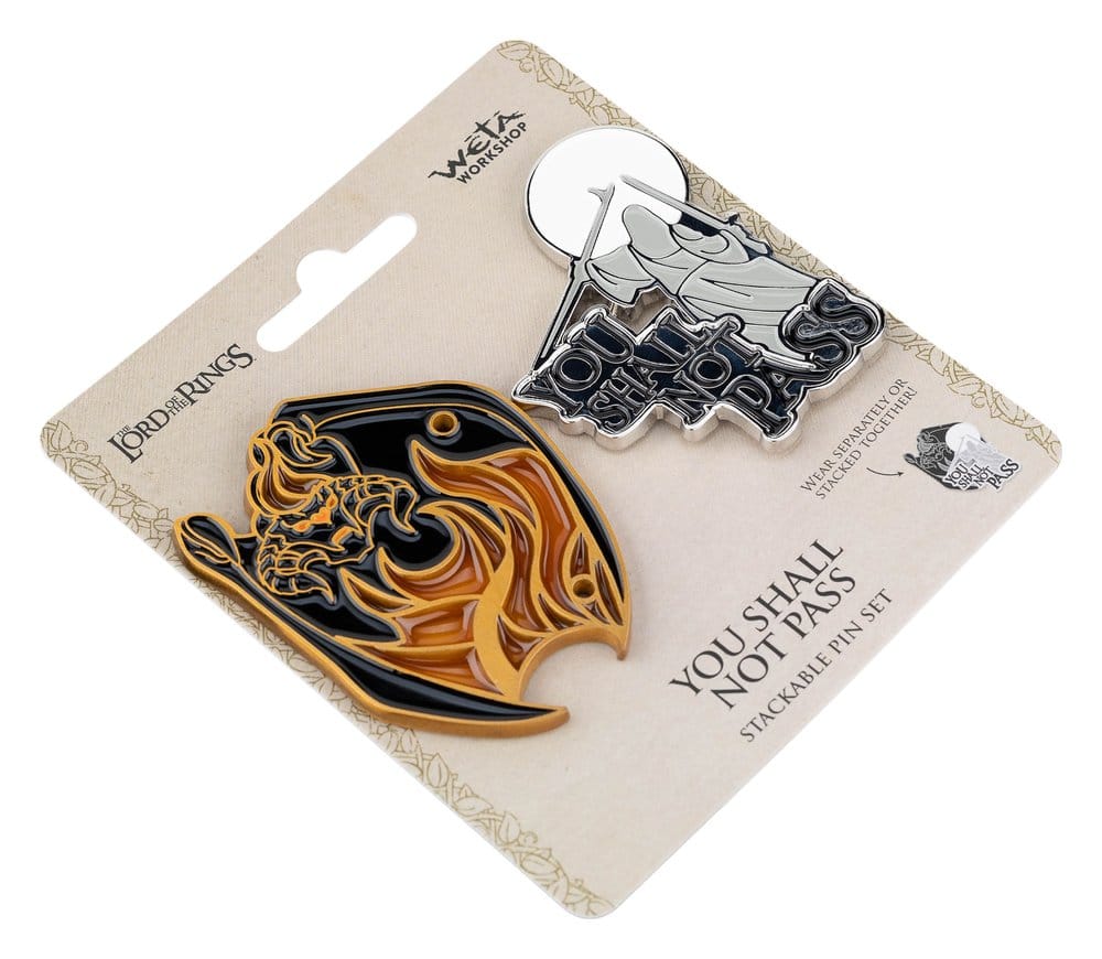Weta Workshop Herr der Ringe Ansteck-Pin Doppelpack You Shall Not Pass 8 cm