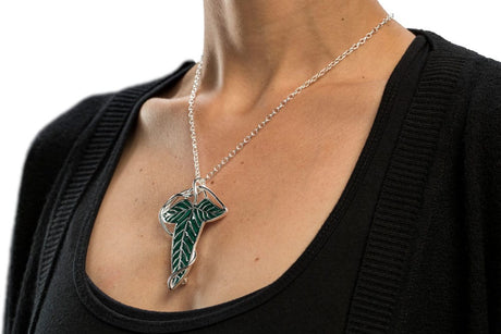 Weta Workshop Herr der Ringe Elbische Blattbrosche Replik 1/1 Brosche & Kette Sterling Silber