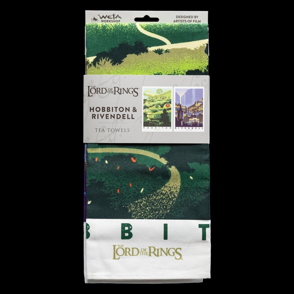 Weta Workshop Herr der Ringe Geschirrtuch 2er Pack Rivendell & Hobbiton