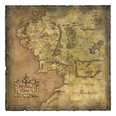 Weta Workshop Herr der Ringe Parchment Map of Middle-earth Kunstdruck