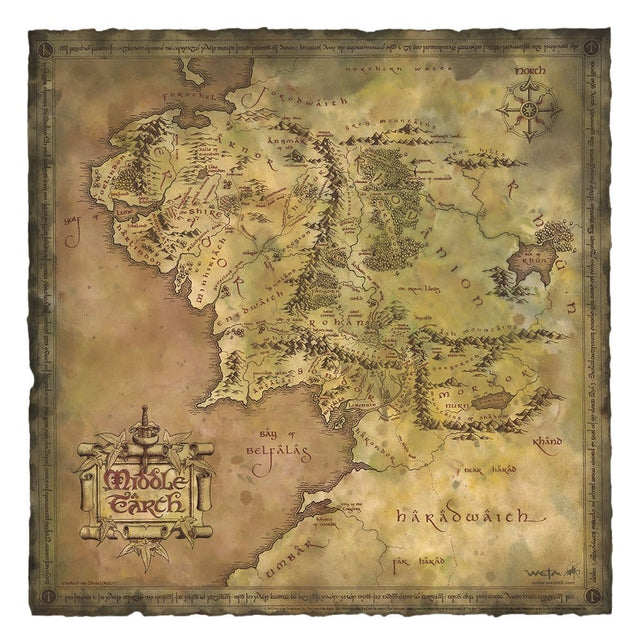 Weta Workshop Herr der Ringe Parchment Map of Middle-earth Kunstdruck