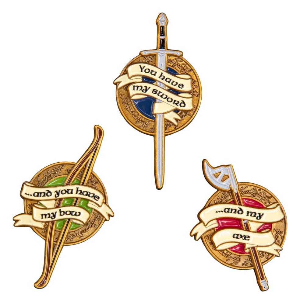 Weta Workshop Herr der Ringe Trilogie Weapons of the Fellowship Pin-Set