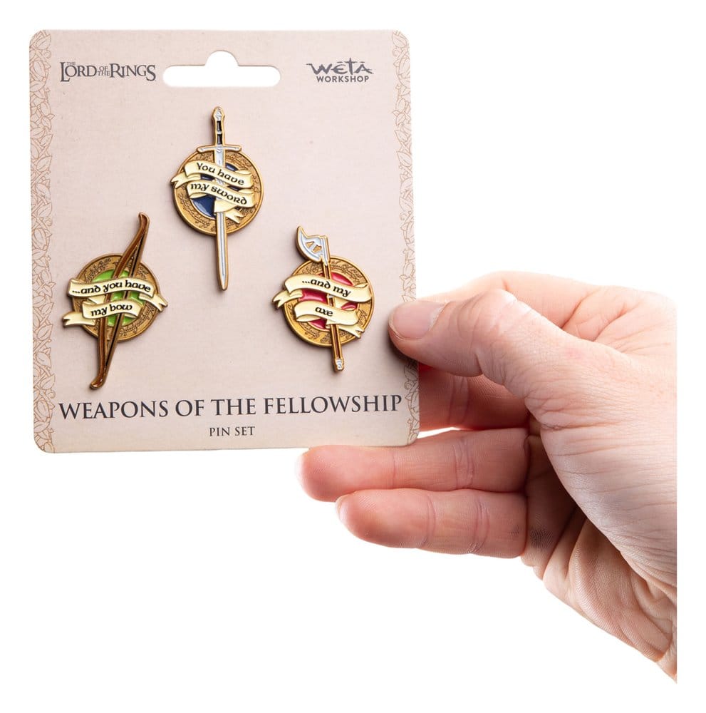 Weta Workshop Herr der Ringe Trilogie Weapons of the Fellowship Pin-Set