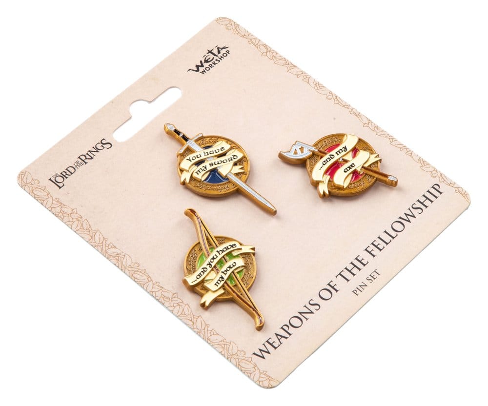 Weta Workshop Herr der Ringe Trilogie Weapons of the Fellowship Pin-Set