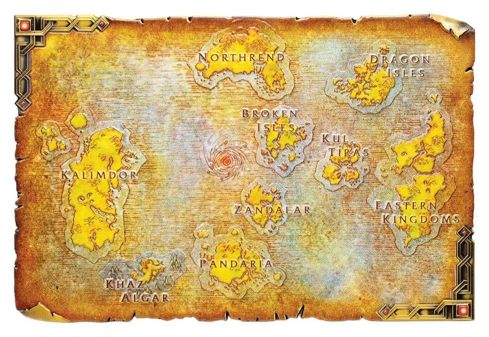 World of Warcraft Metal Map of Azeroth Limited Edition Replik