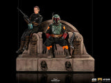 Star Wars The Mandalorian Boba Fett & Fennec on Throne Deluxe Art Scale Statue