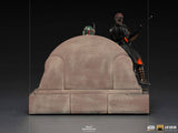 Star Wars The Mandalorian Boba Fett & Fennec on Throne Deluxe Art Scale Statue