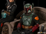 Star Wars The Mandalorian Boba Fett & Fennec on Throne Deluxe Art Scale Statue