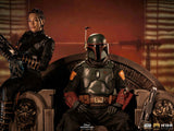 Star Wars The Mandalorian Boba Fett & Fennec on Throne Deluxe Art Scale Statue