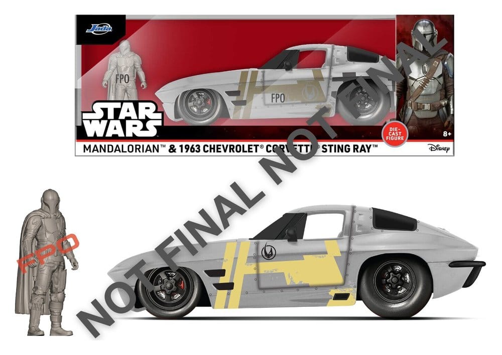 Star Wars Mandalorian Chevrolet Corvette Sting Ray 1963 1/24 Diecast Modell