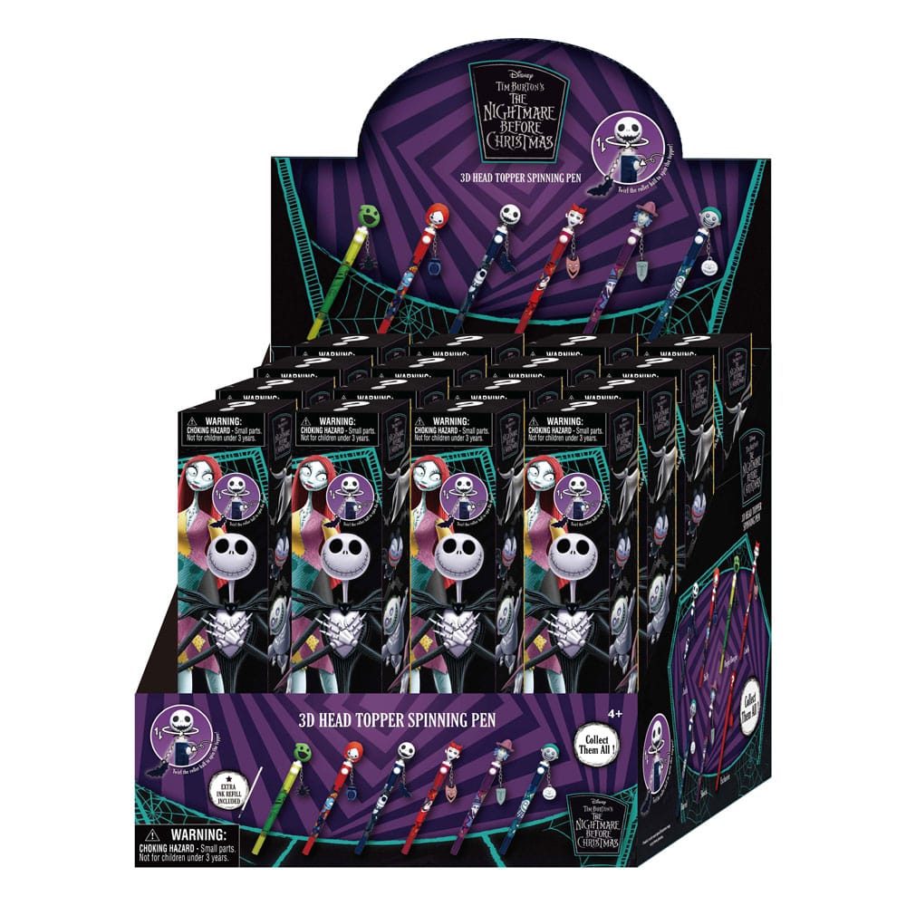 Nightmare before Christmas 3D Head Topper Spinning Pen Blind Box Display (16) Stifte