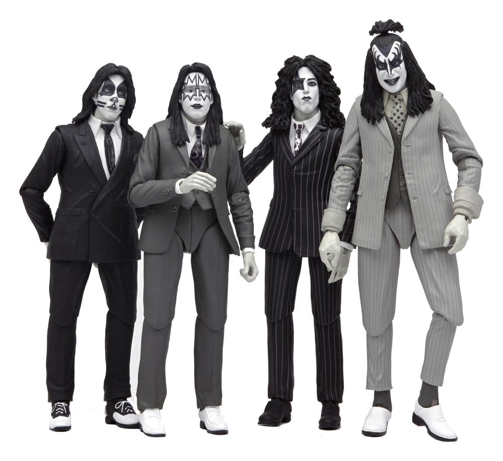 KISS Dressed to Kill Album Cover 4er-Pack Actionfiguren