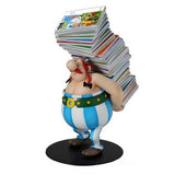 Asterix Obelix Trägt Bücherstapel Collectoys Statue