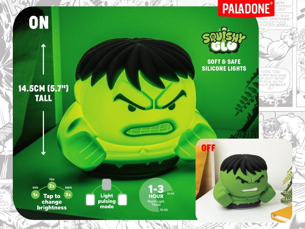 Marvel Universe SquishyGlo Hulk Rechargeable Silikon-Leuchte