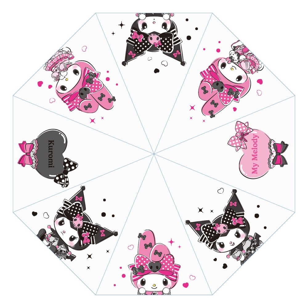 Sanrio Pink Black Party Series Kuromi & My Melody Transparent Regenschirm