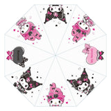 Sanrio Pink Black Party Series Kuromi & My Melody Transparent Regenschirm