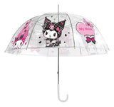 Sanrio Pink Black Party Series Kuromi & My Melody Transparent Regenschirm