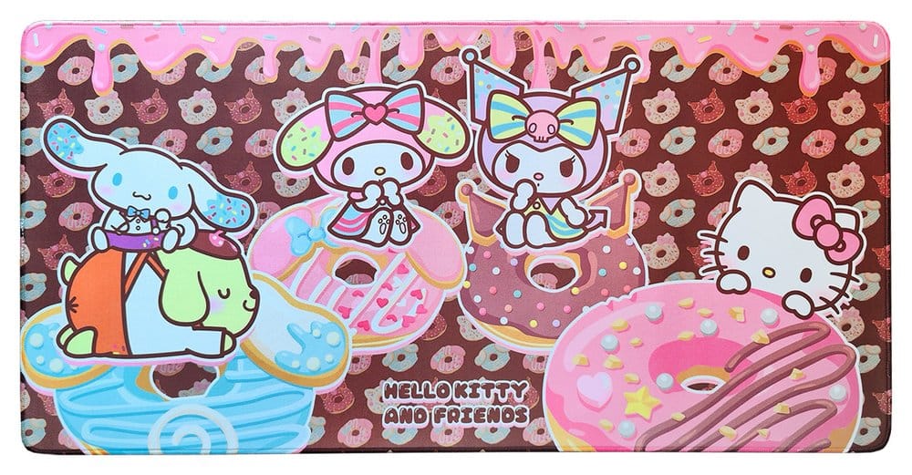 Sanrio Pink Black Party Series Hello Kitty & Friends Donuts XXL Mousepad