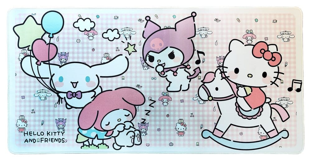 Sanrio Hello Kitty & Friends Pink Black Party Series Infant Style XXL Mousepad