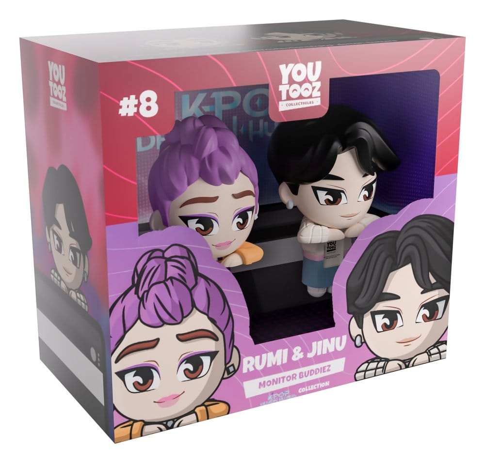 KPop Demon Hunters Vinyl Figuren Jinu & Rumi Monitor Buddiez 6 cm