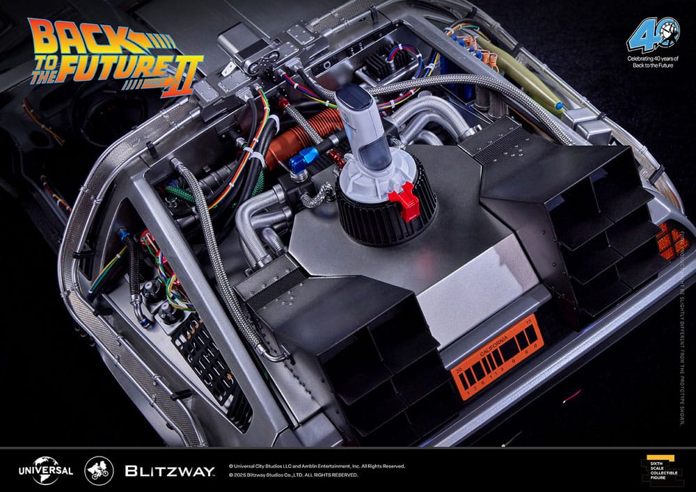 Zurück in die Zukunft II - Zeitmaschine Time Machine Premium UMS Fahrzeug 74 cm 1/6 Fahrzeug Blitzway