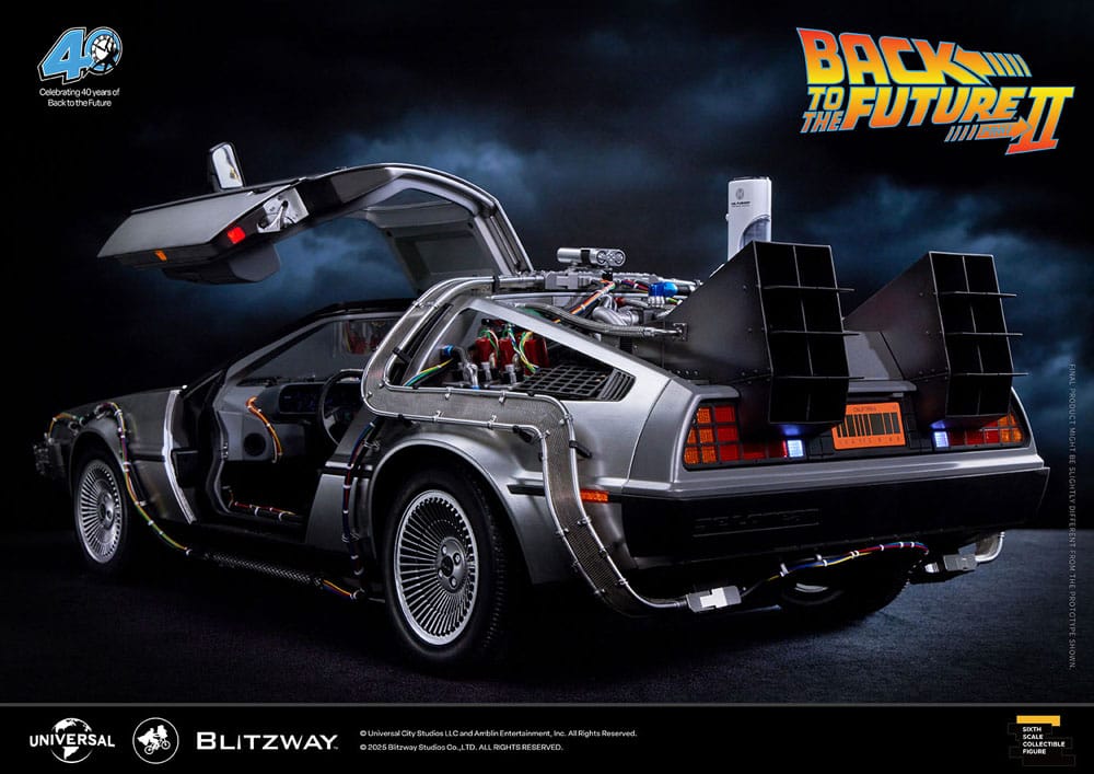 Zurück in die Zukunft II - Zeitmaschine Time Machine Premium UMS Fahrzeug 74 cm 1/6 Fahrzeug Blitzway