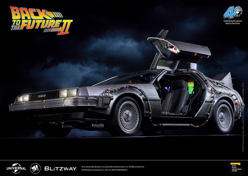 Zurück in die Zukunft II - Zeitmaschine Time Machine Premium UMS Fahrzeug 74 cm 1/6 Fahrzeug Blitzway