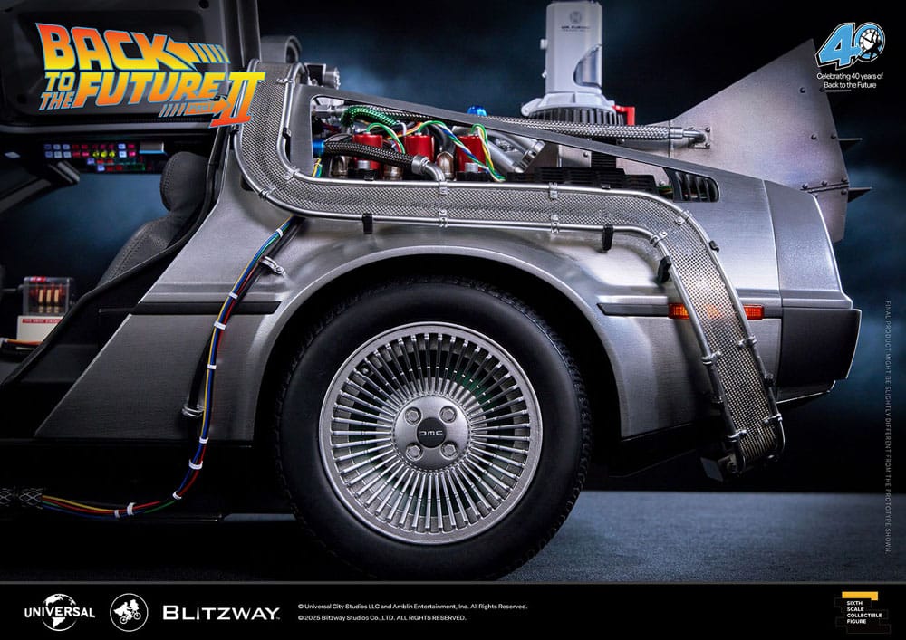 Zurück in die Zukunft II - Zeitmaschine Time Machine Premium UMS Fahrzeug 74 cm 1/6 Fahrzeug Blitzway