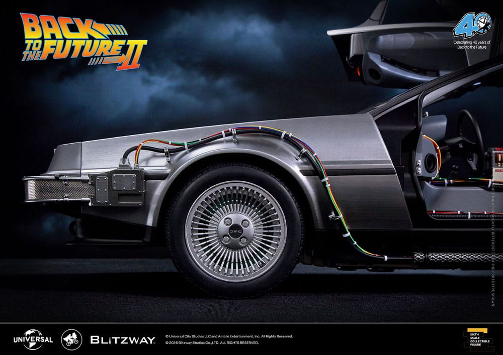 Zurück in die Zukunft II - Zeitmaschine Time Machine Premium UMS Fahrzeug 74 cm 1/6 Fahrzeug Blitzway