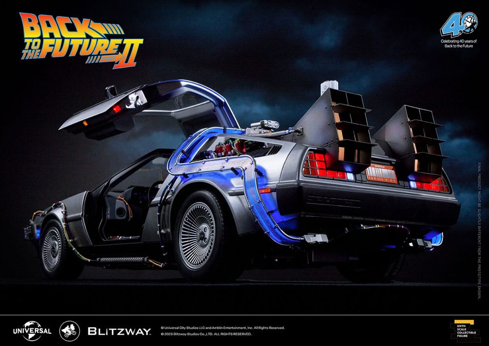 Zurück in die Zukunft II - Zeitmaschine Time Machine Premium UMS Fahrzeug 74 cm 1/6 Fahrzeug Blitzway