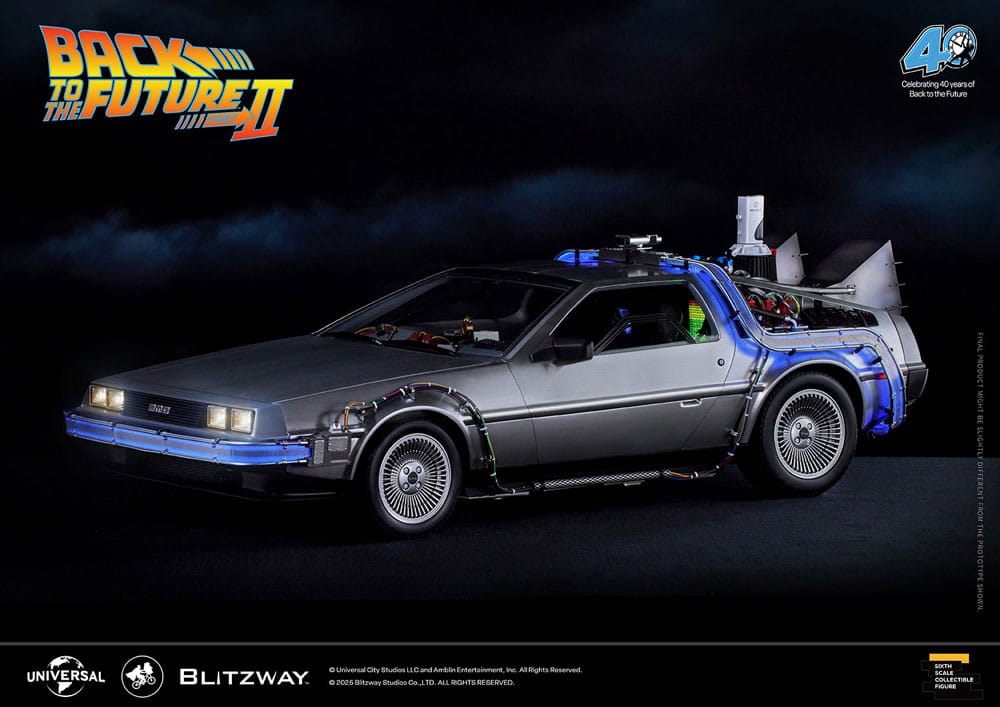 Zurück in die Zukunft II - Zeitmaschine Time Machine Premium UMS Fahrzeug 74 cm 1/6 Fahrzeug Blitzway